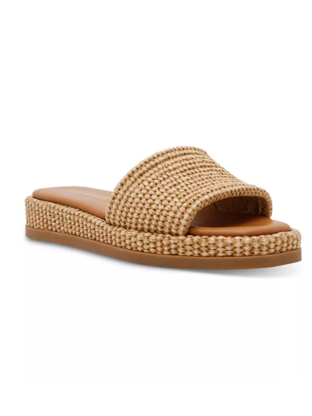 Steve Madden Boardwalk Slide Sandals Natural Tan Raffia NEW - Size 11